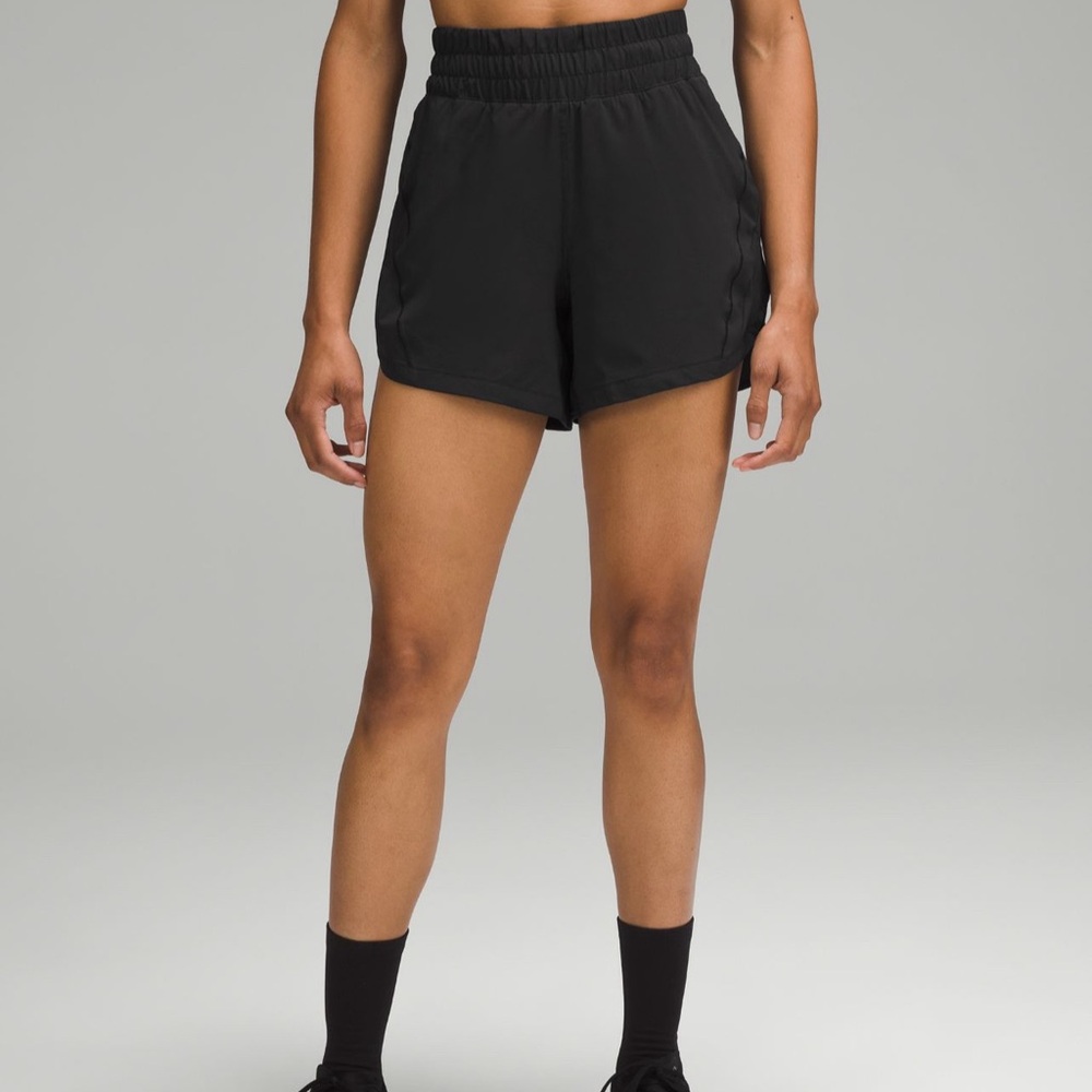 Lululemon track that high rise short in black